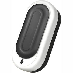 Ultrasonic Jewelry Cleaner - Angled front view of compact two-tone white and dark gray cleaning device with single power button