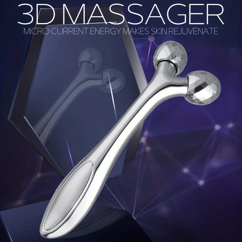 Mini v shape face slimmer roller in use