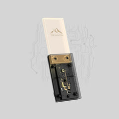 Mosquito Repellent Night Light - Exploded view of small light showing transparent upper panel and exposed internal circuit board in black lower base