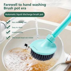 Kitchen cleaning brush set with scrub brushes and handles