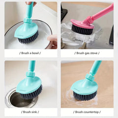 Cleaning brush set arranged on a kitchen counter