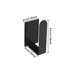 Pot Lid Holder - Black U-shaped wall-mounted bracket with labeled dimensions: 6cm by 6cm base, 8.6cm height