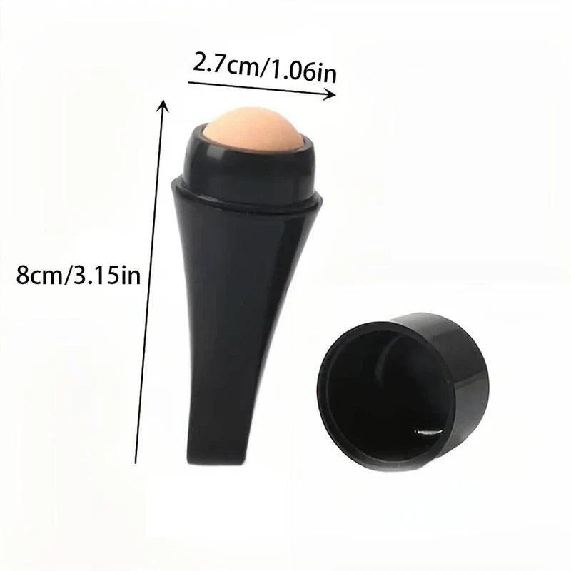 Facial Extraction Tool - Black roller-style cosmetic tool with cap removed, head diameter 2.7cm, total length 8cm, displayed on white background
