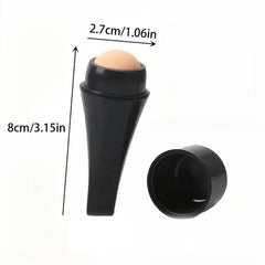 Facial Extraction Tool - Black roller-style cosmetic tool with cap removed, head diameter 2.7cm, total length 8cm, displayed on white background