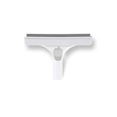 Window Squeegee Cleaner - White squeegee head with a dark grey blade, T-shaped body, and a small apple-shaped cutout at the center.