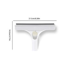 Window Squeegee Cleaner - White window squeegee head with gray blade, displayed with length and height measurements