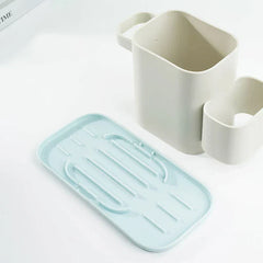 Garage System Storage - Detached view showing organizer components separated from the light blue tray