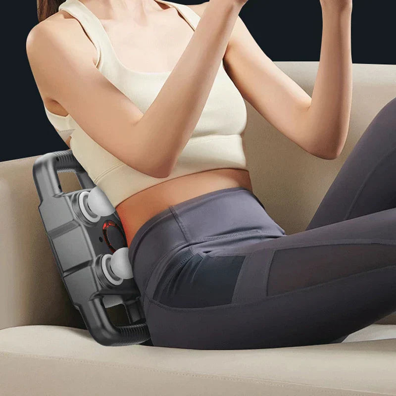 Portable deep tissue massager in use
