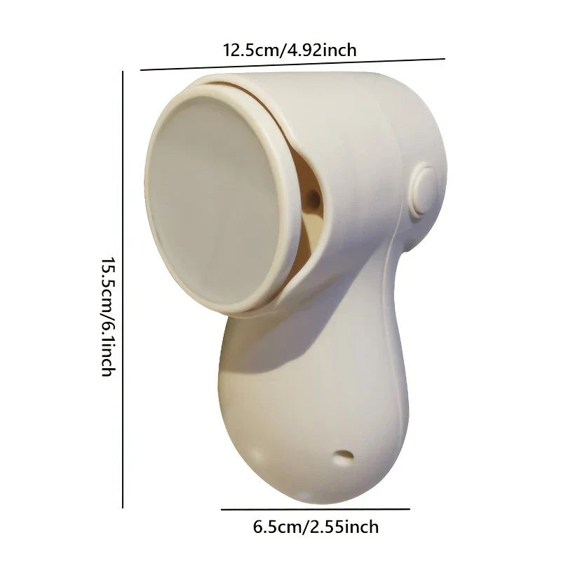 Callus Remover - White handheld hair removal/skin smoothing tool, with dimensions marked in cm and inches against white background