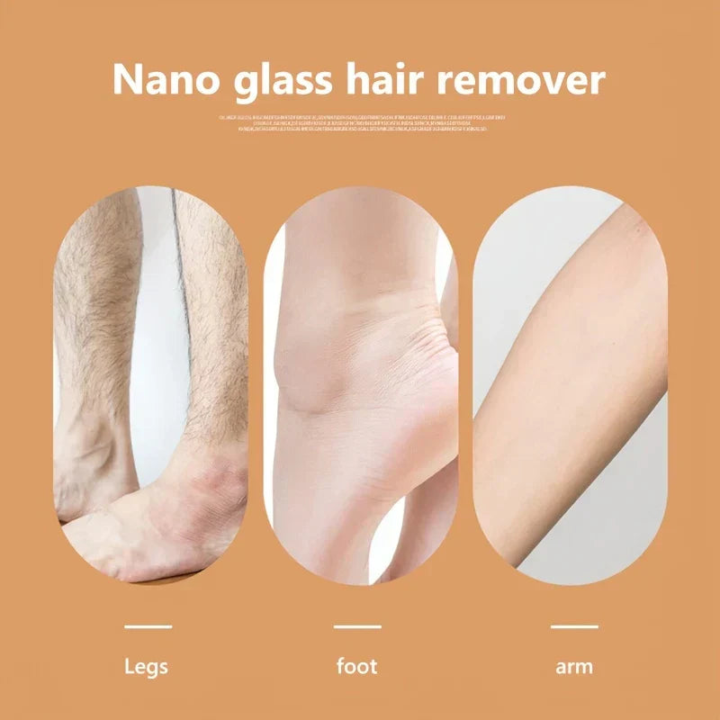 Callus Remover - Three oval panels showing use cases for the tool on legs, feet, and arms