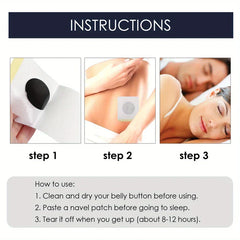 Natural Sleep Aid Patch Insomnia Relief - Three-step visual instruction guide for applying and using the sleep patch