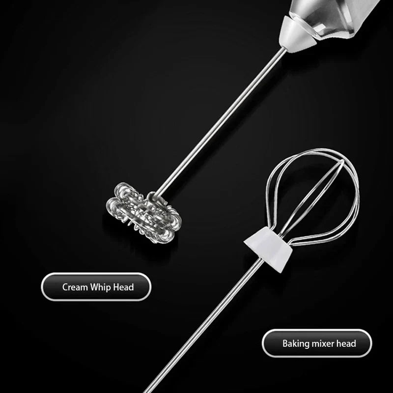 New #3 Electric Milk Frother Whisk (Dual Head)