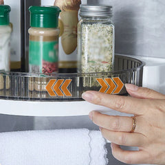 360-degree rotating kitchen spice rack with seasoning bottles