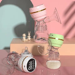 Milk expression pumping system kit components arranged on a clean surface