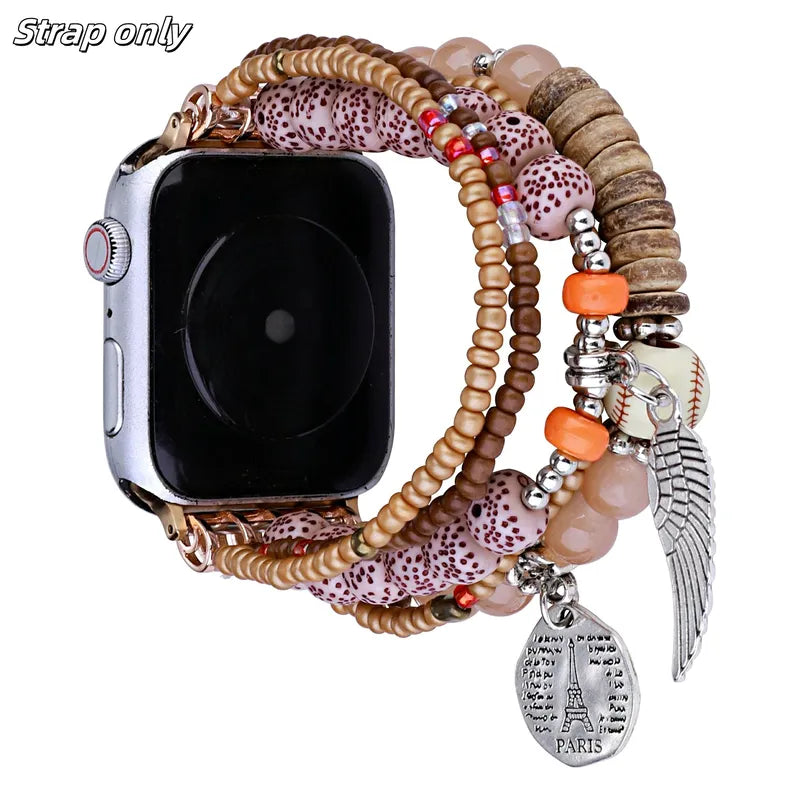 Parisian Love Handmade Beaded Band for Apple Watch - New HomeGoods
