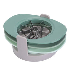Fruit Slicer Set - stacked multi-blade prep tool with sage and gray plastic frames