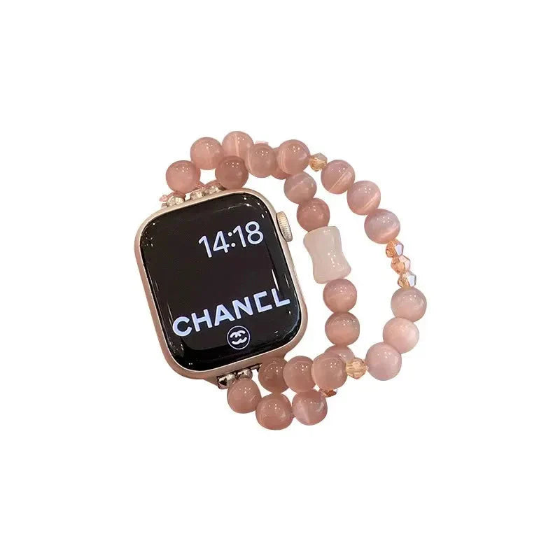 Serenity Band: Pink Cat's Eye Crystal for Apple Watch New Home Goods