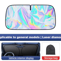 HoloShade car windshield sunshade folded with storage bag