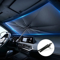 HoloShade holographic car windshield sunshade installed in a car windshield