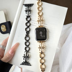 "Rebel's Heart" Gothic Cross Leather Band for Apple Watch New Home Goods