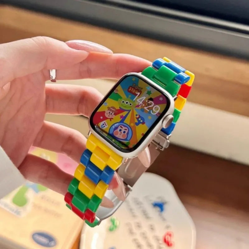 "Block Party" Colorful Resin Band for Apple Watch New Home Goods