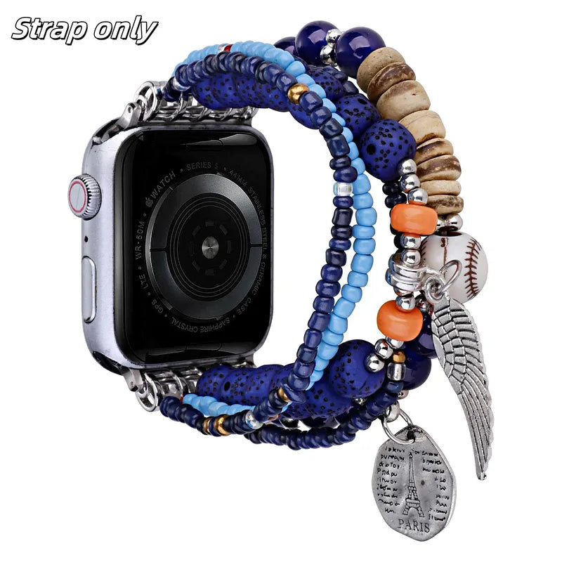 Parisian Love Handmade Beaded Band for Apple Watch - New HomeGoods
