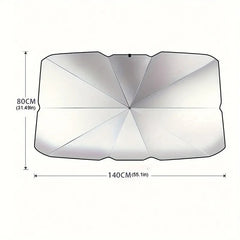 Close-up of the holographic finish on the car windshield sunshade