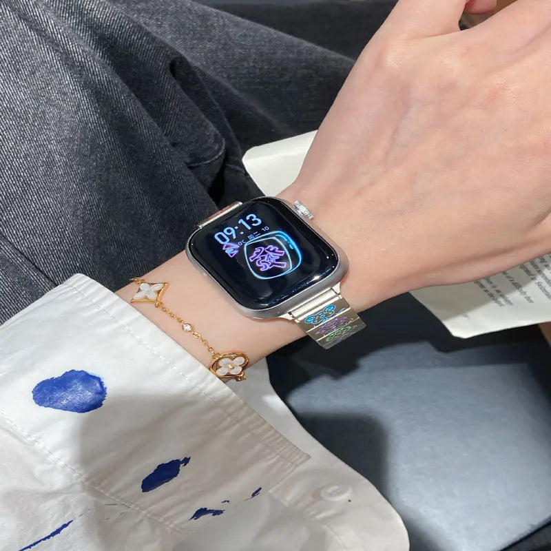 Zodiac Band: Engraved Chinese Zodiac Strap for Apple Watch New Home Goods