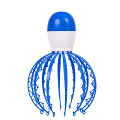 Head Scalp Massager - Blue and white octopus-shaped vibrating scalp relaxation tool against a plain white background