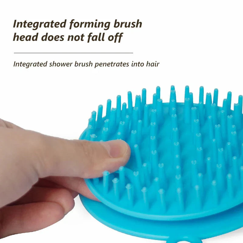 Pet Bath Massage Brush with Shampoo Dispenser