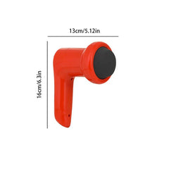 Flea Pet Comb - Red handheld electric massager shown with dimension measurements against a white background