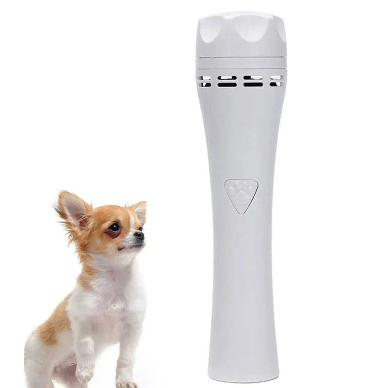 Close-up of the dog nail trimmer grinding a nail