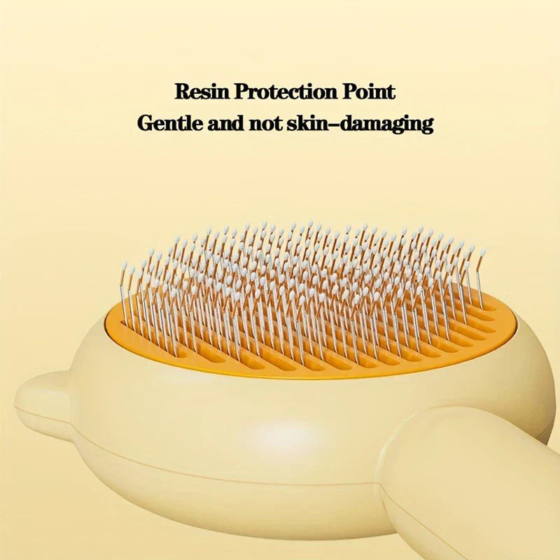 Pet Grooming Brush For Dogs - Close-up view of a pet brush's comb pins showing resin protection points at the tip of each pin
