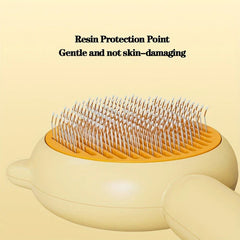 Pet Grooming Brush For Dogs - Close-up view of a pet brush's comb pins showing resin protection points at the tip of each pin