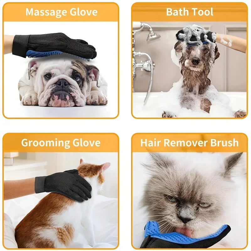 Pet Grooming Glove Deshedding Hair Remover Mitt