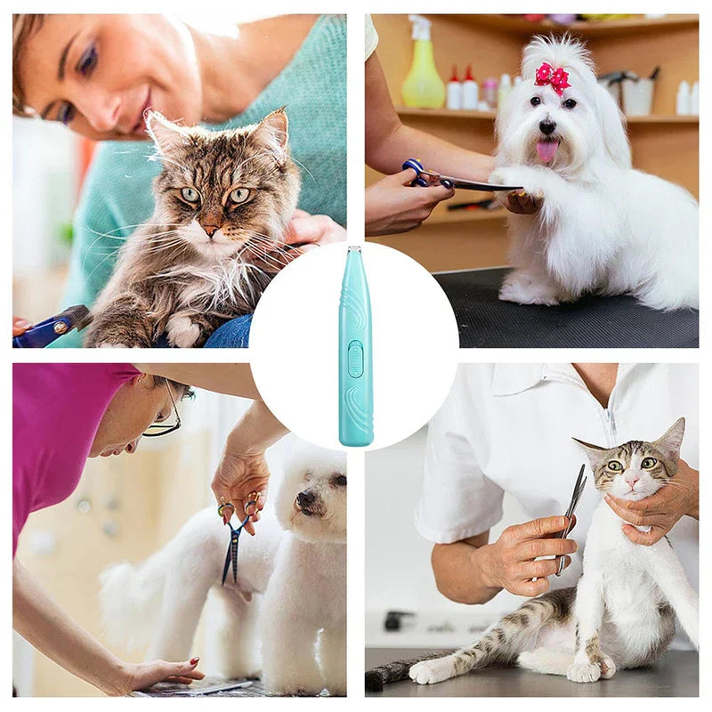 Pet grooming hair clipper kit components laid out