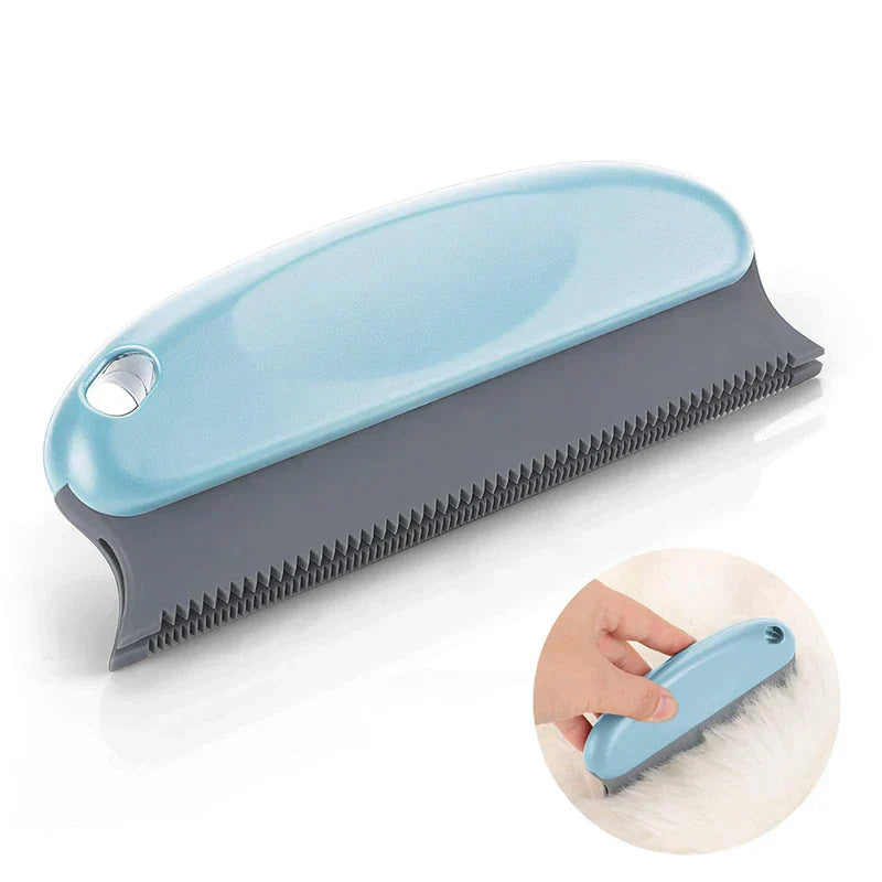 Close-up of the pet grooming comb's shell handle