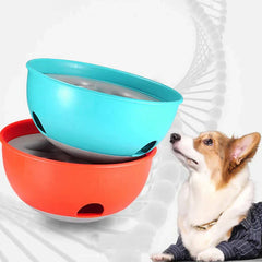 Pet slow feeder bowl with puzzle compartments for cats