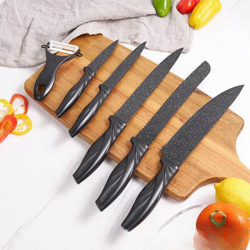 Close-up of phoenix tail handle on kitchen utensil set