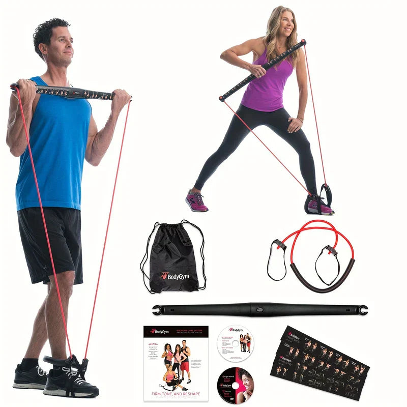 Full BodyGym core system set with workout guides, DVDs, and exercise demos