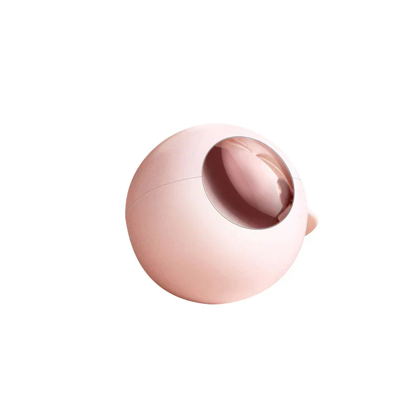 Pink round lint remover roller shown against plain white background