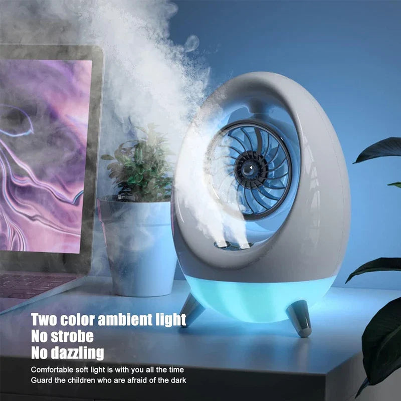 Portable Fan With Water Mist Cooling Function