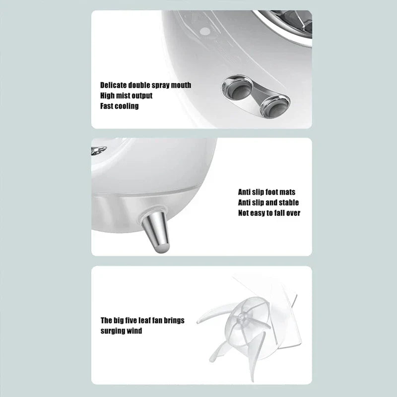 Portable Fan With Water Mist Cooling Function