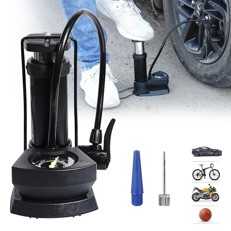 Foot air pump inflator with air mattress