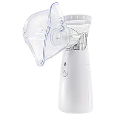 Portable handheld mesh nebulizer with clear face mask for respiratory therapy