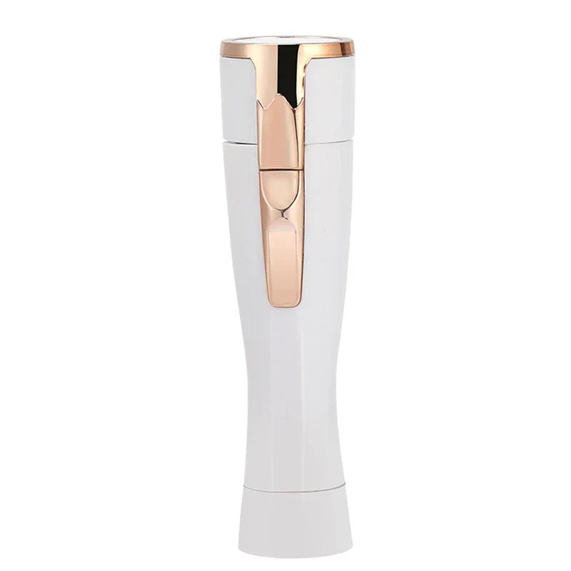 White rose gold electric lady shaver portable women's hair trimmer on white background
