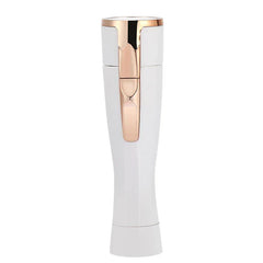 White rose gold electric lady shaver portable women's hair trimmer on white background