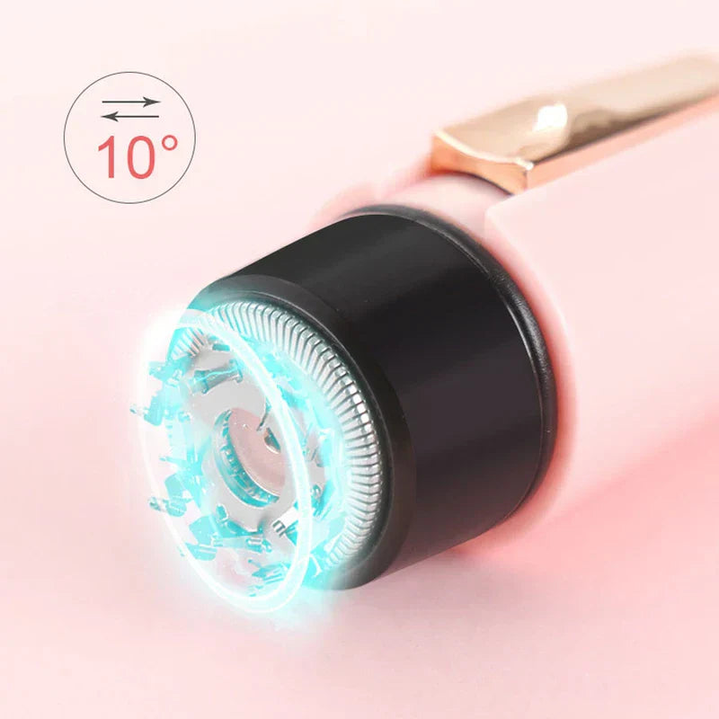 Close-up of portable mini electric shaving tool