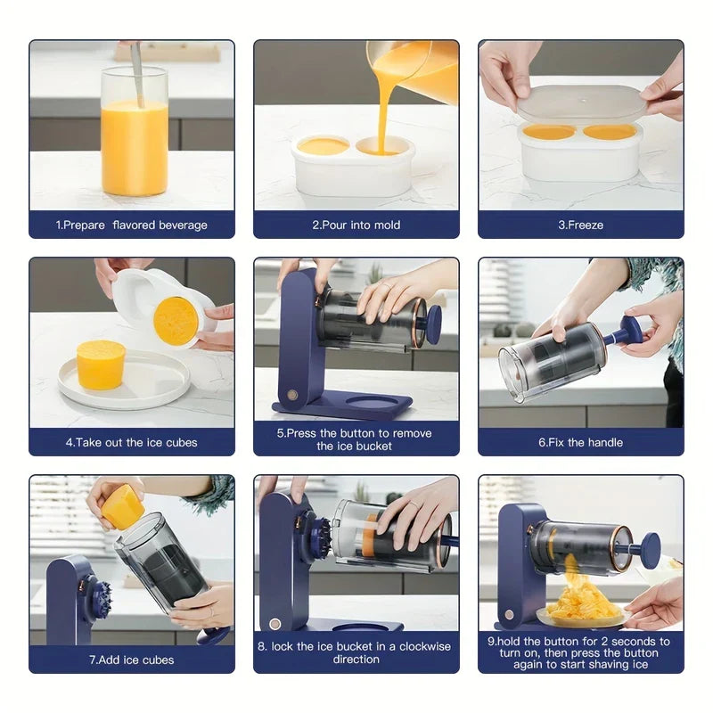 Portable USB Rechargeable Electric Ice Shaver Machine