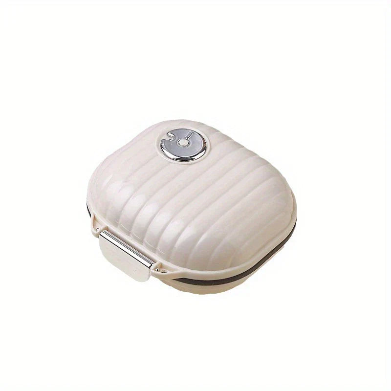 Portable waterproof mini pill box case keychain attached to keys